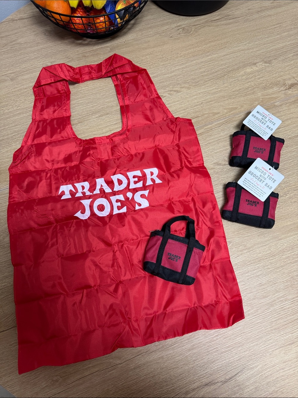 Trader Joe's Micro Tote + Grocery Bag 2 in 1 Bag Combo